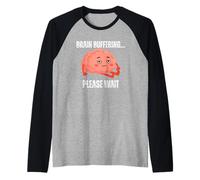 Buffering Please Wait Funny Cansado Cerebro Diseño Camiseta Manga Raglan