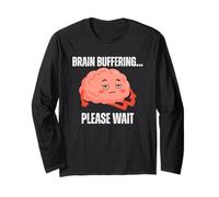 Buffering Please Wait Funny Cansado Cerebro Diseño Manga Larga