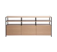Buffet acabado en madera clara de roble y metal negro L180 cm MAXENCE