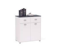 Buffet bajo asfeld blanco 2 puertas 2 cajones cocina almacenaje estilo moderno mueble 90x80x40 cm 90 cm