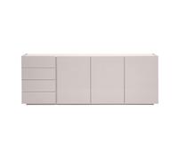 Miliboo - Aparador (3 puertas, 4 cajones, 200 cm, acabado satinado), color beige