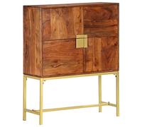 Buffet Cabinet with Storage, Sideboard Cabinet with 4 Doors, Coffee Bar Cabinet, Acacia Wood Coffee Station, Accent Cabinet with Metal Legs for Kitchen, Living Room, Entryway