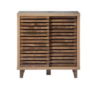 Calicosy - Aparador de 2 puertas correderas con hojas caladas - Decoración madera - Colección Liam - Mueble de almacenamiento para sala de estar, dormitorio, entrada - 80 x 29 x H 88,5 cm