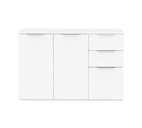 Buffet de 3 puertas y 2 cajones blanco mate l119,5 cm - ghost