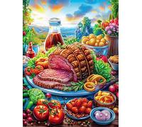 Buffet de festín de Acción de Gracias Puzzle 300 Piezas Cartón Blanco Premium para Expertos Paisajes y Ciencia ficción Desconectar Estrés Alivio Ansiedad Garantía Satisfacción Regalo Creativo 300 PCS