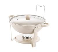 Buffet Dishes - Heat-Resistant Nonstick Dinner Plate with Lid, White Chafing Dish with Clear Lid | Nonstick Buffet Serving Plate and Food Warmer for Party, Wedding, Reception, Holiday, Thanksgiving