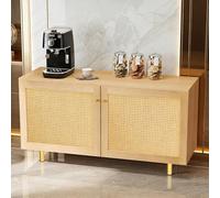 Buffet en rotin, meuble de Rangement à Double Porte, Buffet de Style Campagnard. - Hauteur 63 × Large 120 × Profondeur 40 cm