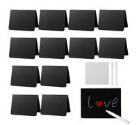 Buffet Food Labels - Blackboard Stands, 12 Piece Tabletop Signs for Ingredient Identification, Display Markers with Erasable Writing, Event Supply, Cards for Banquet, Wedding Dining