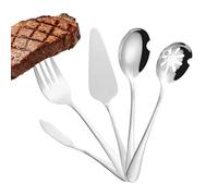 Buffet Serving Utensils, Stainless Steel Spoon Kit, 7.8x1.97 in Device with Strong Frame, Fork Gear with Easy Setup, Household Supply Accessory for Home Kitchen Dormitory Dining Room Apartment Party