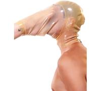 Buffny Látex Natural Cabeza Cubrir,SM Máscara Sexy para Halloween Cosplay Fiesta Ropa de Club,con Funda Transparente para Pisotones de Broma,Elástica,Transpirable-Transparent||L