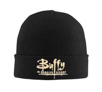 Buffy la cazavampiros Logo Negro Gorros de Gorro Programa de televisión Americano Sombrero de Punto Informal Gorra de Gimnasio de otoño e Invierno Gorras de Gimnasio Sombreros cálidos y Suaves