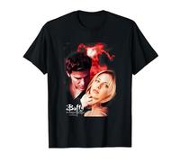 Buffy The Vampire Slayer Buffy & Angel Vintage Poster Camiseta, Hombre, Negro, M