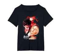Buffy The Vampire Slayer Buffy & Angel Vintage Poster Camiseta, Mujer Tallas Grandes, Negro, 2XL Grande