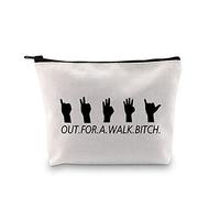 Buffy TV Show Inspired Out. For A. Walk. Bitch. Bolsa de maquillaje con cremallera para aficionados a los vampiros mujeres, Out for a Walk Bitch Bag Eu, Medium,