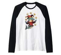 Bufón de Delfines Malabares con Conchas Marinas Camiseta Manga Raglan