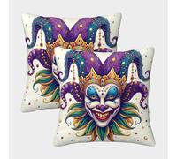 bufón Fundas De Almohada 2 Paquetes 50x50cm,Dibujos Animados Cojín Cuadrado,Adecuada para Sofá Cama,Coche Y Decoración del Hogar