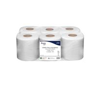 BUGA Bobina Secamanos Blanca - 2 Capas - Celulosa Virgen - 6 Bobinas x 65 m
