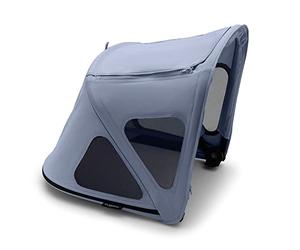 Bugaboo - Capota con ventana, extensible para una cobertura adicional y protección solar óptima, compatible con los cochecitos Fox 3 (no compatible con Fox 5)/Cameleon3, Seaside Blue