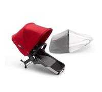 Bugaboo Donkey 3 Twin set de extensión a gemelar completo con capota roja, tejidos gris mélange y chasis aluminio - Te permite convertir tu Bugaboo Donkey 3 Mono en un carrito gemelar lado a lado