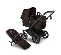Bugaboo Donkey 6 carrito individual convertible en doble y gemelar, carrito para recién nacido y niño pequeño, doble almacenamiento y cesta lateral, manejo con una sola mano, Cocoa Brown
