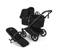 Bugaboo Donkey 6 carrito individual convertible en doble y gemelar, carrito para recién nacido y niño pequeño, doble almacenamiento y cesta lateral, manejo con una sola mano, Heritage Black
