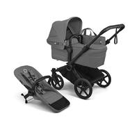 Bugaboo Donkey 6 carrito individual convertible en doble y gemelar, carrito para recién nacido y niño pequeño, doble almacenamiento y cesta lateral, manejo con una sola mano, Moon Grey