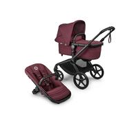 Bugaboo Fox 5 Renew Carrito Todoterreno, Cochecito de Bebé 2 en 1, Suspensión Total, Fácil Plegado, Capazo Espacioso, Asiento Extensible, Maniobrabilidad, Chasis Negro y Capota Dark Cherry