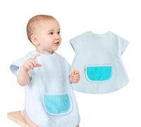 Bugalin Baberos bebe impermeables - Babero Con Manga Corta - Bebe BLW | Fáciles de Poner y Limpiar| Ideal para Comer y Pintar | Tela Rizo 100% Algodon y Impermeable | Fabricados en España
