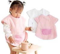 Bugalin Baberos bebe impermeables - Babero Con Manga Corta - Bebe BLW | Fáciles de Poner y Limpiar| Ideal para Comer y Pintar | Tela Rizo 100% Algodon y Impermeable | Fabricados en España