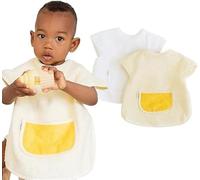 Bugalin Baberos Bebe Impermeables con Mangas | Babero Con Manga Corta - Bebe BLW | Fáciles de Poner | Tela Rizo 100% Algodon y Impermeable | Ideal para Comer | Fabricados 100% en España