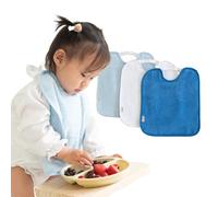 Bugalin Baberos bebe impermeables |Pack 3 - Baberos goma elastica guarderia | Fáciles de Poner y Quitar | De Rizo y Tela Impermeable, Babero Ideal para la Guarderia | Fabricados en España (CLOUD)