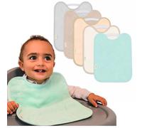 Bugalin Baberos bebe impermeables |Packs - Baberos goma elastica guarderia | 6 meses hasta 4 años| Fáciles de Poner y Quitar De Rizo y Tela Impermeable, Ideal para la Guarderia