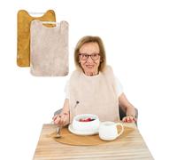Bugalin Baberos para Adultos - Pack 2 | Impermeables, Reutilizables y Lavables | Con Goma Ajustable | Tela Exterior Rizo e Interior Plástico | Baberos para Mayores y Niños Mayores