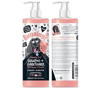 BUGALUGS Champú y acondicionador para perros con fragancia de papaya y coco 2 en 1, champú profesional para cachorros, productos de aseo para perros malolientes