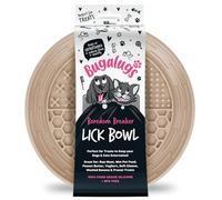 Bugalugs - Lick Bowl Antiestrés para Mascotas - Color Beige - Comedero Interactivo para Perros y Gatos - Calma la Ansiedad - Antideslizante, Reutilizable y Lavable - Ideal para Snacks Untables