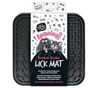 Bugalugs - Lick Mat Antiestrés para Mascotas - Color Negro - Alfombra de Lamido para Perros y Gatos - Estimula la Calma y el Enriquecimiento - Antideslizante, Lavable y Segura para Alimentos