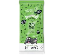 BUGALUGS - Toallitas biodegradables para Mascotas - 20 Unidades - sin Fragancia - sin plástico y a Base de Plantas