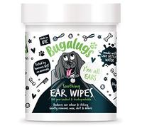 BUGALUGS Toallitas limpiadoras de orejas para perros, 100 toallitas biodegradables texturizadas preempapadas para los oídos. Solución limpiadora de oídos para perros que detiene la cabeza, la picazón