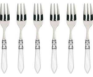 Bugatti ALC1 M-N4217 Aladino 6 Piezas Juego de Cubiertos para Tartas Tenedores Acero/ABS Blanco 21 x 18 x 3 cm