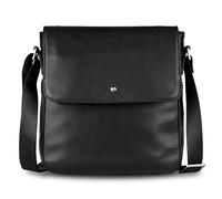 bugatti Black Magic Bolso bandolera con solapa de cuero, bolso para hombre, negro