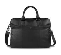bugatti Black Magic Maletín grande para hombre en cuero, bolso business con compartimento para portátil de 17", negro
