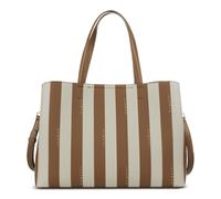 bugatti Cleo grande Tote Bag para mujer, bolso de mano de piel sintética rayada coñac/beige