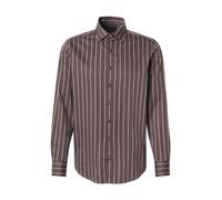 bugatti Camisa marrón / chocolate / blanco L marrón / chocolate / blanco