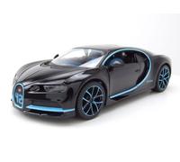 Bugatti Chiron 2016 Negro Azul Claro Coche a Escala 1:24 Maisto