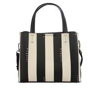 bugatti Cleo pequeño Tote Bag para mujer, bolso de mano de piel sintética rayada negro/beige