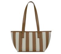 bugatti Cleo Shopper para mujer, bolso grande de piel sintética rayada coñac/beige