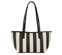 bugatti Cleo Shopper para mujer, bolso grande de piel sintética rayada negro/beige