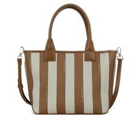 bugatti Cleo Tote Bag para mujeres, bolso de mano para mujer de piel sintética rayada coñac/beige