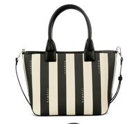 bugatti Cleo Tote Bag para mujeres, bolso de mano para mujer de piel sintética rayada negro/beige
