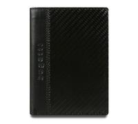 bugatti Comet Cartera Hombre Piel Carbono Vertical con Monedero - Negro